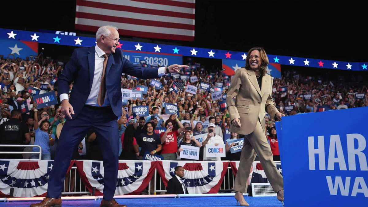 Tim Walz Kamala Harris2024f 1200x675 - Democrats Drive Surge in Election Enthusiasm